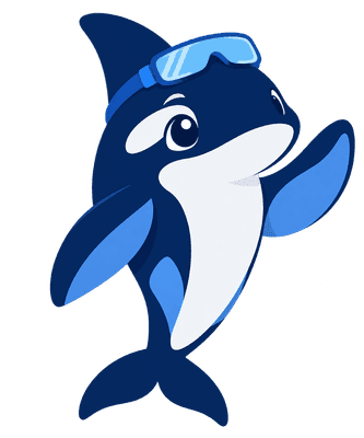 Kai, the OrcaCostPrint orca mascot